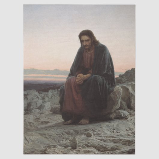 Christ in the Desert by Ivan Kramskoy  薄葉紙 (正面)