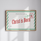 Christ Is Born Christmas Postcard Poster ポスター