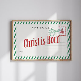 Christ Is Born Christmas Postcard Poster ポスター