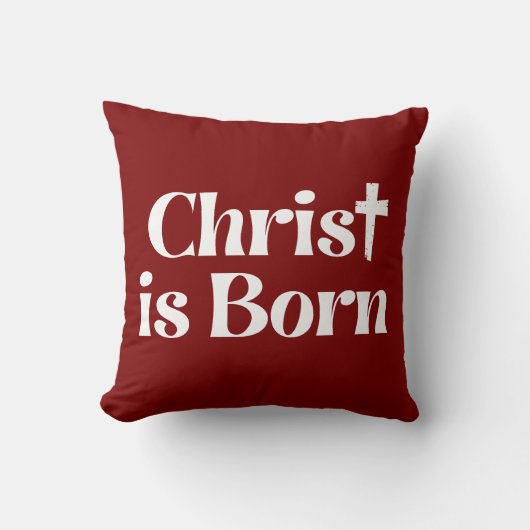 Christ Is Born Christmas Typography クッション (正面)