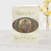 Christ is Risen Pantocrator Orthodox Pascha Easter カード (黄色い花)