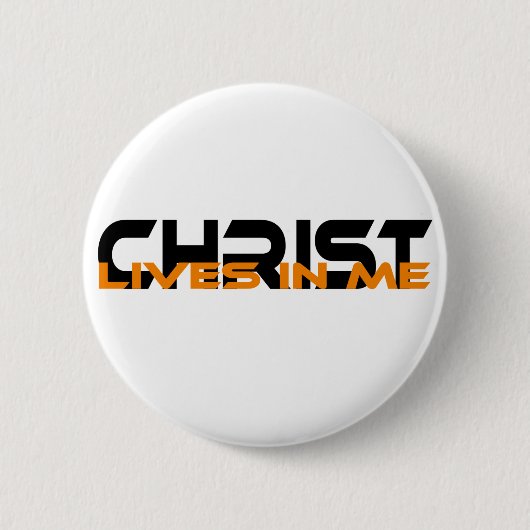 Christ lives in me Noir Orange 缶バッジ (正面)