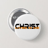 Christ lives in me Noir Orange 缶バッジ (正面&裏面)