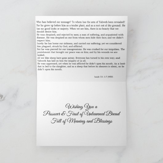 Christ Our Passover: Christian Passover card カード (内部)