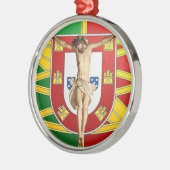Christ over Portuguese flag メタルオーナメント (左)
