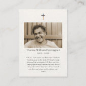 Christ Pantocrator Byzantine Funeral Prayer Card   プレイスカード (裏面)