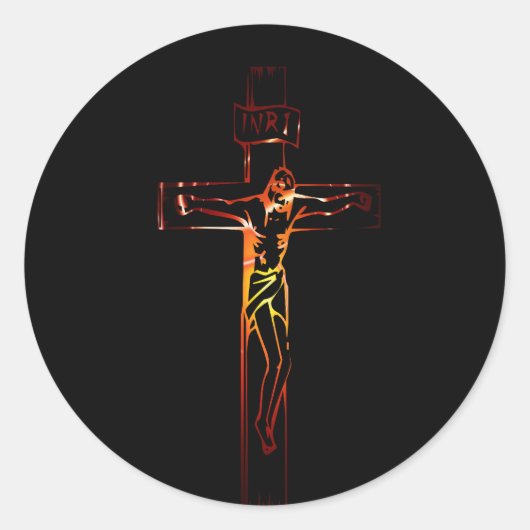 Christ sur croix Black Edition ラウンドシール (正面)