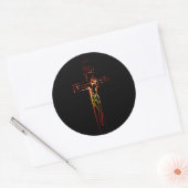 Christ sur croix Black Edition ラウンドシール (封筒)
