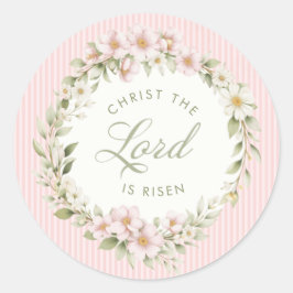 Christ the Lord is Risen | Spring Flowers ラウンドシール