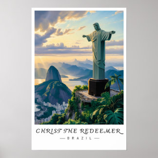 Christ the Redeemer Brazil Wall Art, Rio City art ポスター