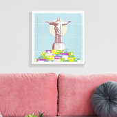 Christ the Redeemer Travel poster Favela キャンバスプリント (インサイチュ (リビング))