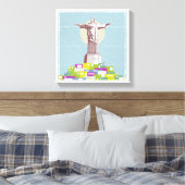 Christ the Redeemer Travel poster Favela キャンバスプリント (インサイチュ (寝室))