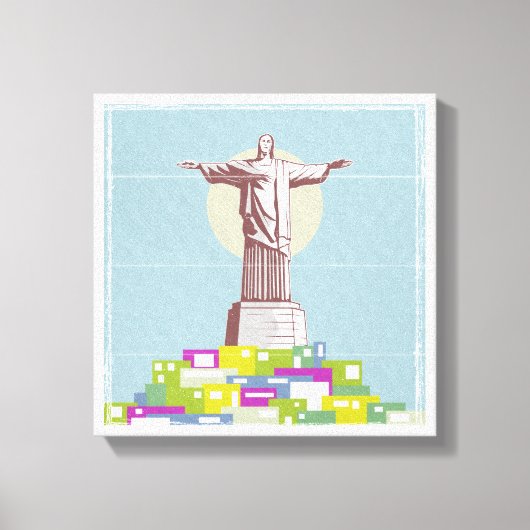 Christ the Redeemer Travel poster Favela キャンバスプリント (正面)