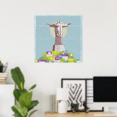 Christ the Redeemer Travel poster Favela ポスター (ホームオフィス)