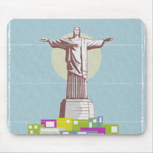 Christ the Redeemer Travel poster Favela マウスパッド