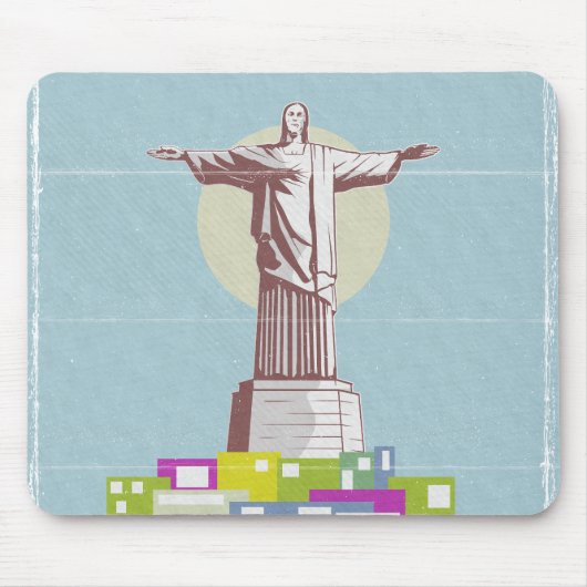 Christ the Redeemer Travel poster Favela マウスパッド (正面)