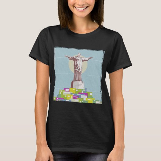 Christ the Redeemer Travel poster Favela Tシャツ (正面)