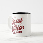 Christ The Savior Is Born Christian Christmas  ツートーンマグカップ (正面左)
