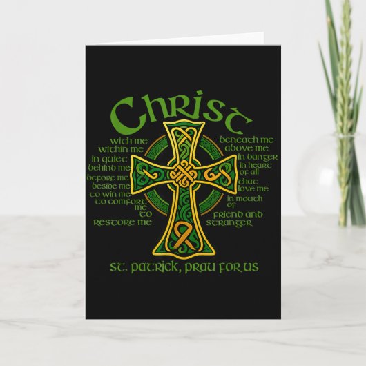 Christ With Me Celtic Cross St. Patrick Breastplat カード (正面)
