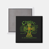 Christ With Me Celtic Cross St. Patrick Breastplat マグネット (正面/裏面)