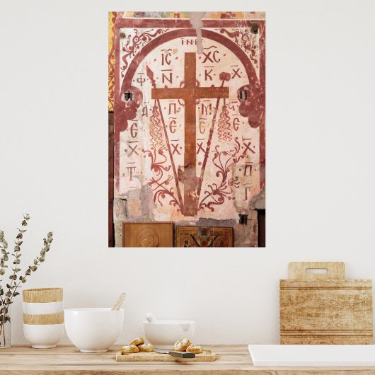 Christain Cross Artwork ポスター (キッチン)