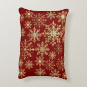 Christams Gold and Red Snowflake  アクセントクッション (裏面(縦))