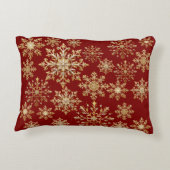 Christams Gold and Red Snowflake  アクセントクッション (裏面)