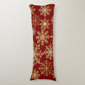 Christams Gold and Red Snowflake  ボディピロー (正面縦)