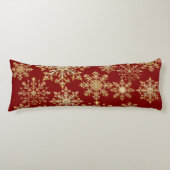 Christams Gold and Red Snowflake  ボディピロー (正面)