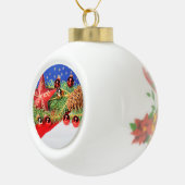 Christbaumkugel mit Weihnachts Motiv mit Glocke セラミックボールオーナメント (右)