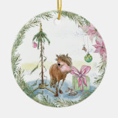 Christbaumschmuck mit süssem Pony セラミックオーナメント (正面)