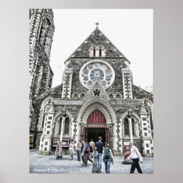 ChristChurch大聖堂，ニュージーランドのポスター ポスター