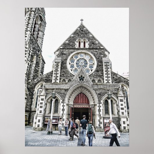 ChristChurch大聖堂，ニュージーランドのポスター ポスター (正面)