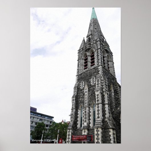 ChristChurch大聖堂,ニュージーランドのポスター ポスター (正面)