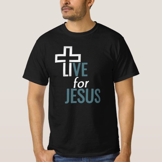 Christelijk heren T-shirt – イエスのために生きる Tシャツ (正面)