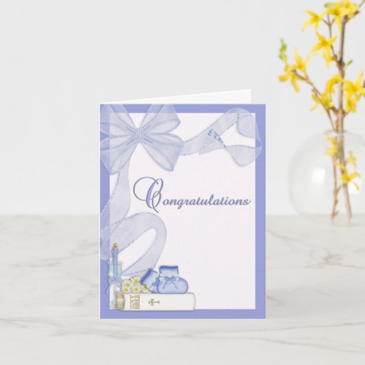 Christening Baptism Congratulations カード (黄色い花)