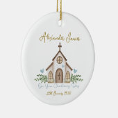 Christening Church Eucalyptus Leaves Photo セラミックオーナメント (右)