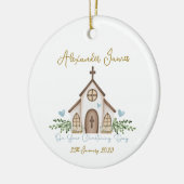 Christening Church Eucalyptus Leaves Photo セラミックオーナメント (左)