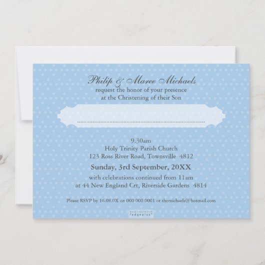 CHRISTENING INVITES :: viva 7L 招待状 (裏面)