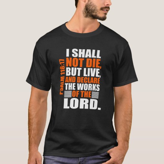 Christerest: Psalm 118:17 Christian Bible Verse Af Tシャツ (正面)