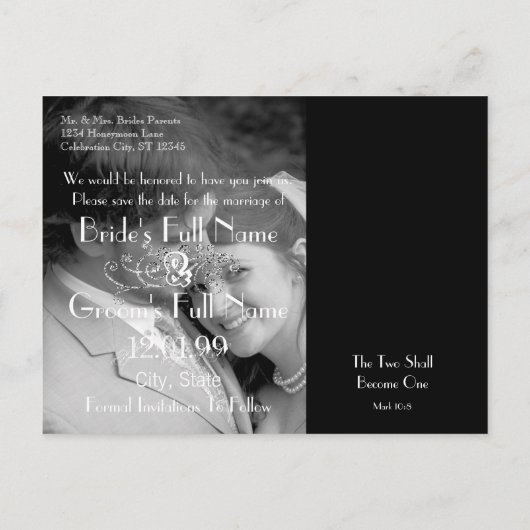 Christianあなたの写真と日付を保存 案内ポストカード (裏面)