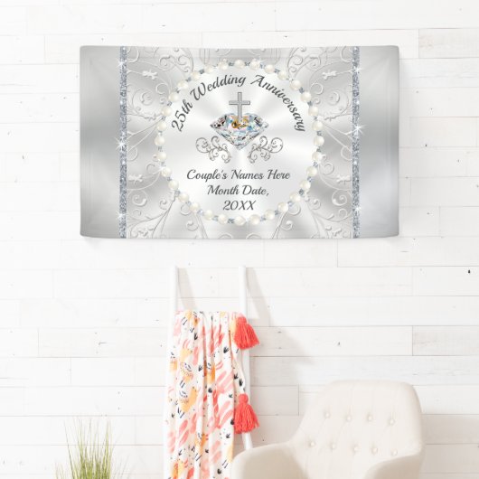 CHRISTIAN 25th結婚 Anniversary Banners 横断幕 (インサイチュ)