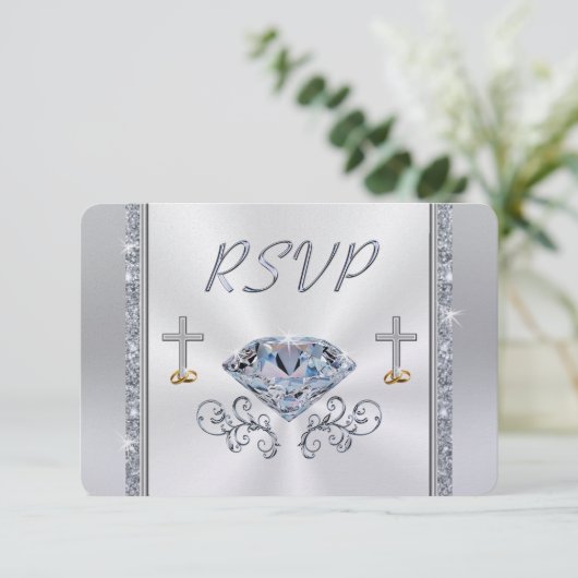 Christian 60th Anniversary RSVP with Menu Choice 招待状 (スタンド正面)