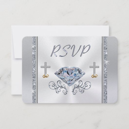 Christian 60th Anniversary RSVP with Menu Choice 招待状 (正面)