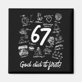 Christian 6 7 Meme Six Seven 67 Bible Verse Script マグネット (正面)