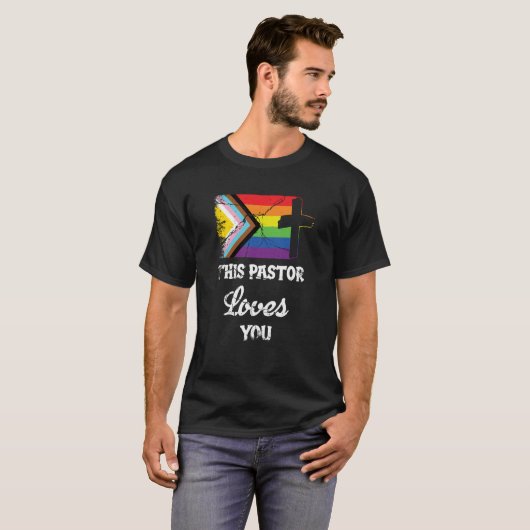 Christian Ally Inclusive Pride Clergy This Pastor  Tシャツ (正面フル)