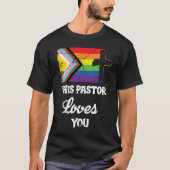 Christian Ally Inclusive Pride Clergy This Pastor  Tシャツ (正面)