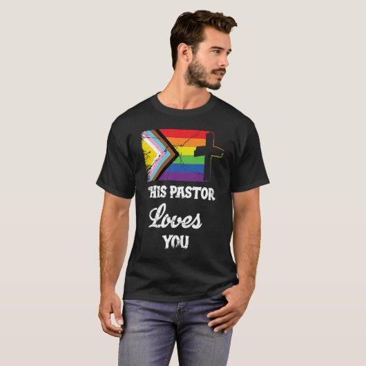 Christian Ally Inclusive Pride Clergy This Pastor  Tシャツ (正面フル)
