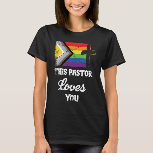 Christian Ally Inclusive Pride Clergy This Pastor  Tシャツ (正面)
