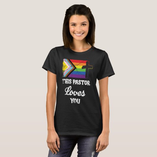 Christian Ally Inclusive Pride Clergy This Pastor  Tシャツ (正面フル)